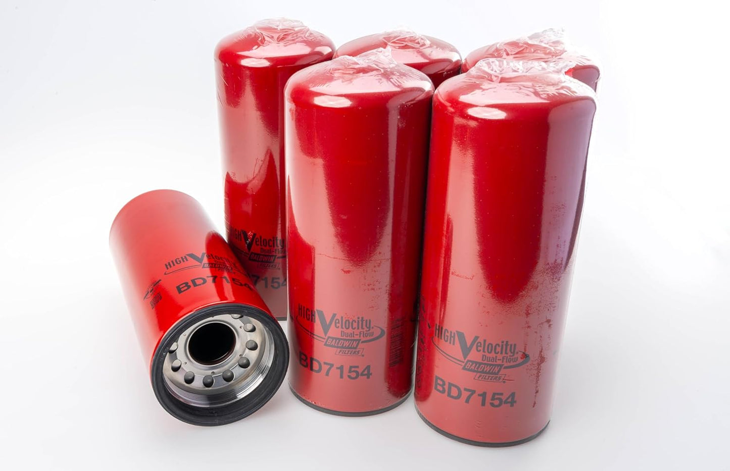 BD7154 High-Velocity Dual‑Flow Oil Filter – Pack of 6 – Spin-On Lube Filter for Cummins – Replaces Cummins 3406809, Fleetguard LF9080, Donaldson P559000, Wix 57746XD (M95×2.5 Thread)