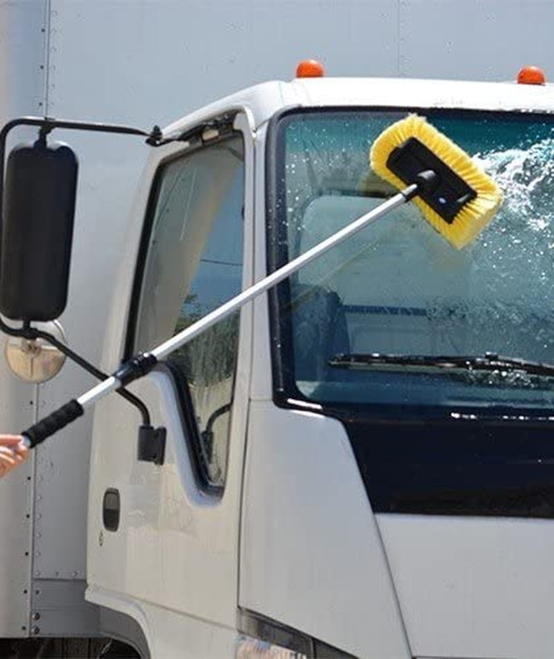 10" Car Wash Brush Head with Soft Bristle for Auto RV Truck Boat Camper Exterior Washing Cleaning, Yellow