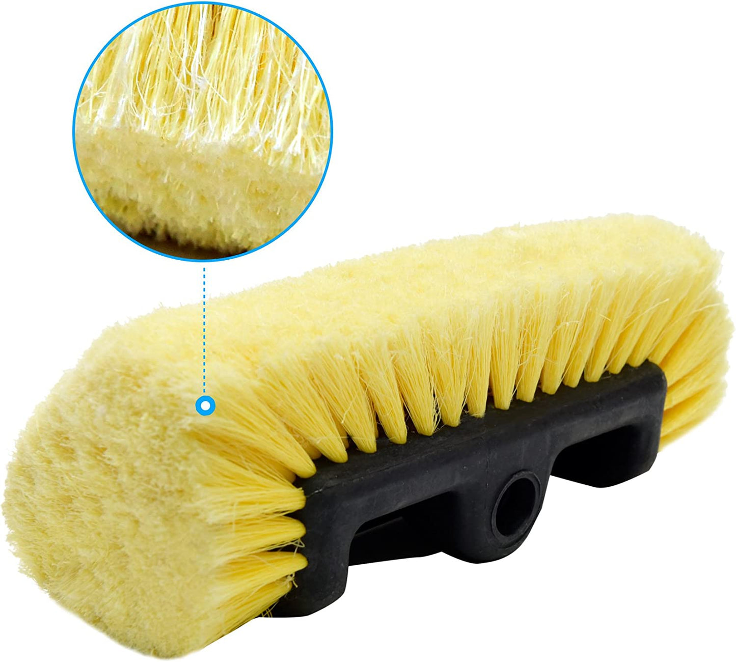 10" Car Wash Brush Head with Soft Bristle for Auto RV Truck Boat Camper Exterior Washing Cleaning, Yellow