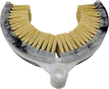 Curved Wash Brush for Exhaust Stack Pipes with Natural Tampico Fiber, Truck Cleaning Brush, Ideal Scrub Brush for Truck Exhaust Stack Pipes ((8"-10" Diameter)