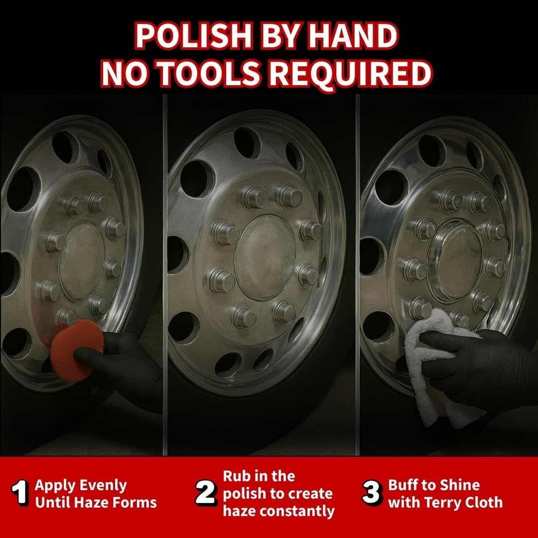 Red Liquid Metal Polish - Metal Polish & Car Scratch Removal, for Use on Chrome, Stainless Steel, & Aluminum, Cleaner & Polish for Cars, Trucks, Bikes