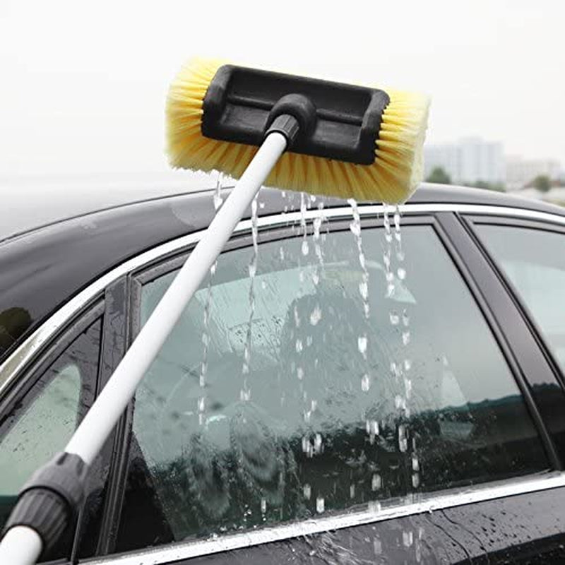 10" Car Wash Brush Head with Soft Bristle for Auto RV Truck Boat Camper Exterior Washing Cleaning, Yellow