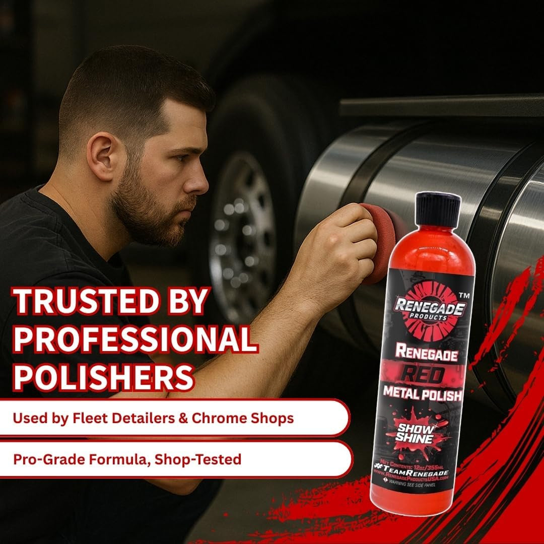 Red Liquid Metal Polish - Metal Polish & Car Scratch Removal, for Use on Chrome, Stainless Steel, & Aluminum, Cleaner & Polish for Cars, Trucks, Bikes